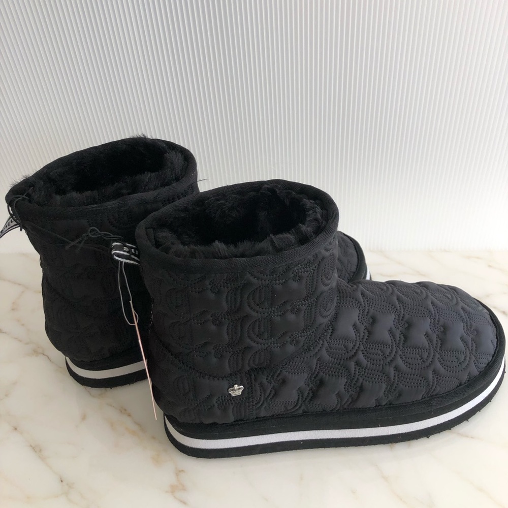 Juicy Couture Short Black Fur Booties / NWT